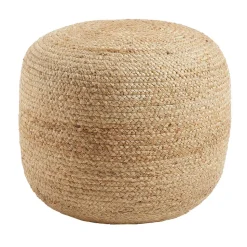 Runder Pouf Hocker aus Geflecht Jute - Ianovar