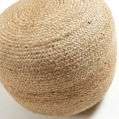 Runder Pouf Hocker aus Geflecht Jute - Ianovar