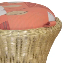 Runder Rattanhocker Monice & Wäschekorb