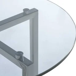 Runder Rauchglas Beistelltisch mit Bügelgestell - Teranim