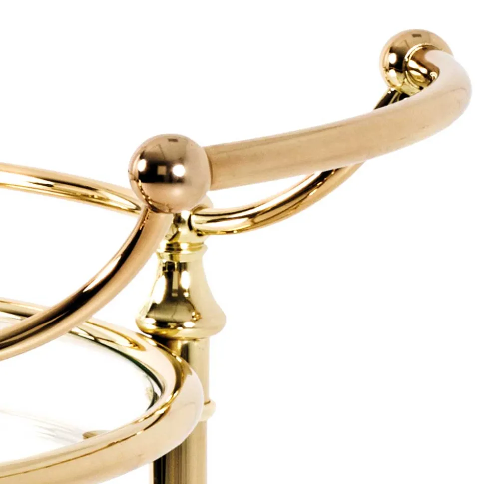 Runder Servierwagen mit zwei Glasplatten - Perla