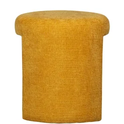 Runder Sitzhocker in Gelb Chenillebezug - Lourettes (2er Set)