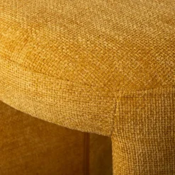 Runder Sitzhocker in Gelb Chenillebezug - Lourettes (2er Set)