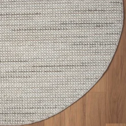 Runder Skandi Design Teppich in Sisal Optik - Lephanta