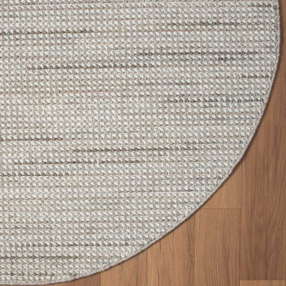 Runder Skandi Design Teppich in Sisal Optik - Lephanta