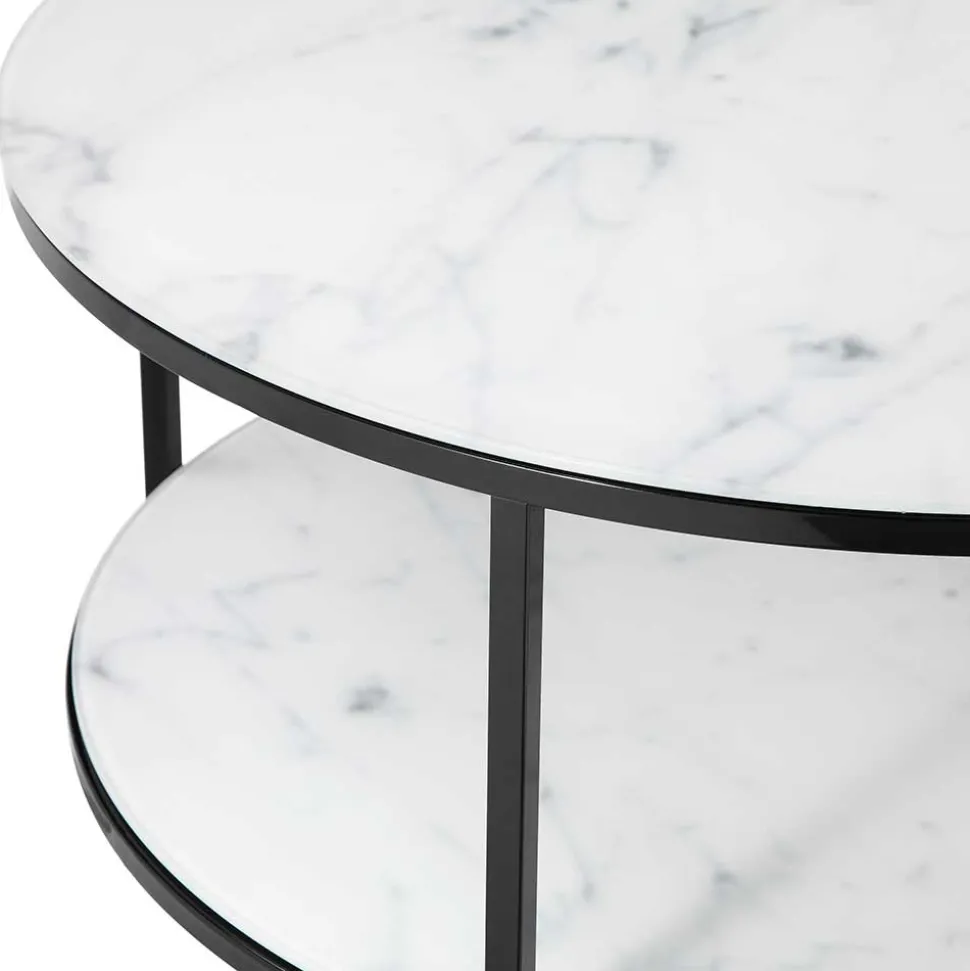 Runder Sofatisch im Marmor Look - Dikono