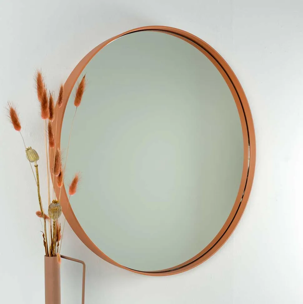 Runder Spiegel in Terracotta - Camelian