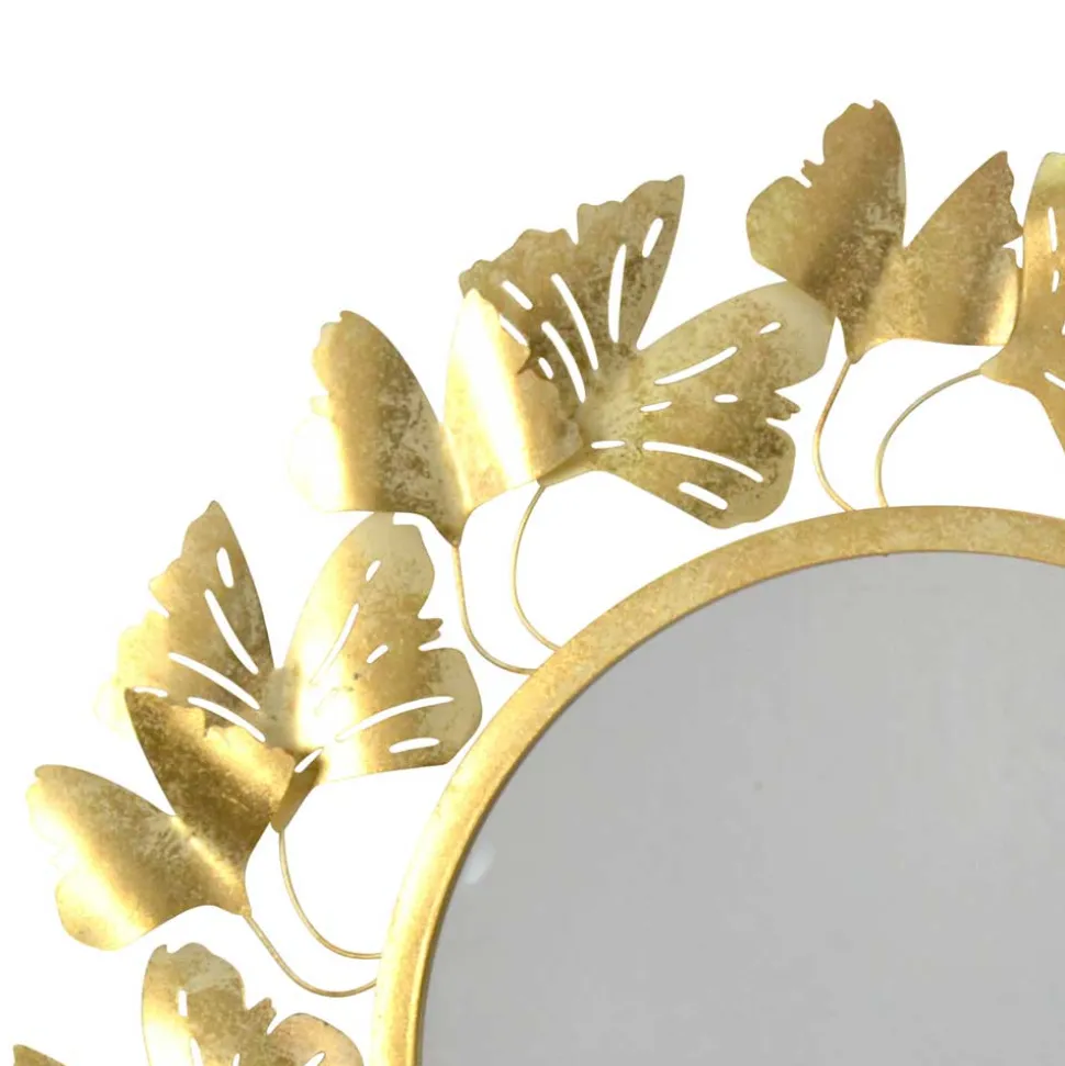 Runder Spiegel mit Blätter Design Rahmen - Rojocaba