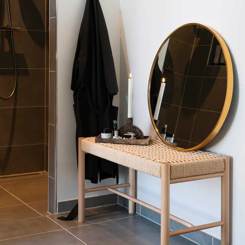 Runder Spiegel mit Rahmen in Messing - Cinisella