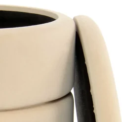 Runder Stauraum Hocker in Creme & Gold - Loeesa