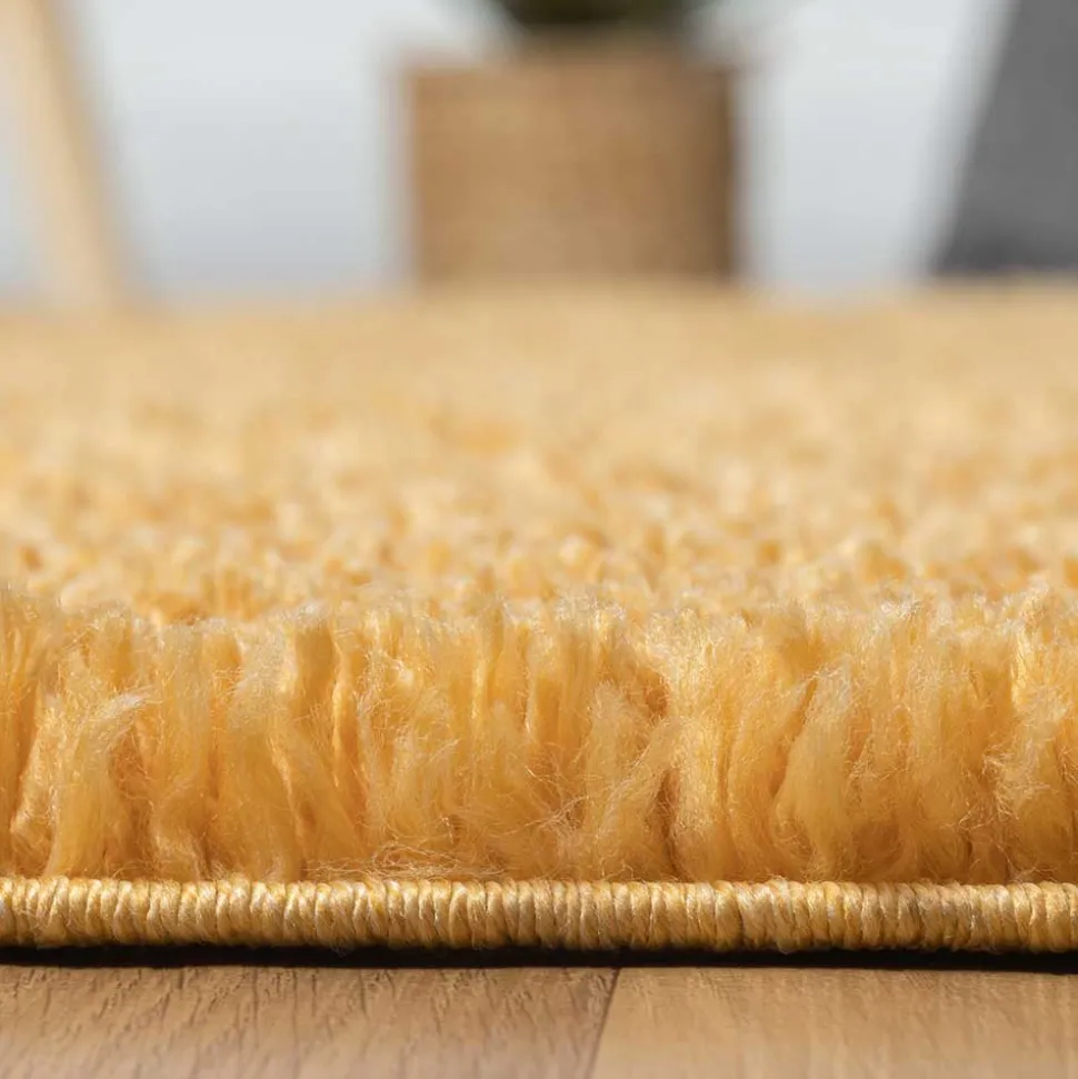 Runder Teppich in Gold Gelb - Lidoria