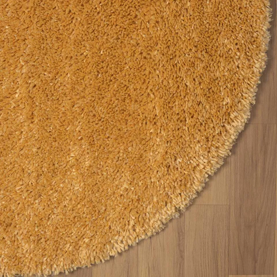 Runder Teppich in Gold Gelb - Lidoria