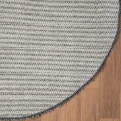 Runder Teppich mit hohem Flor in Grau - Montpa