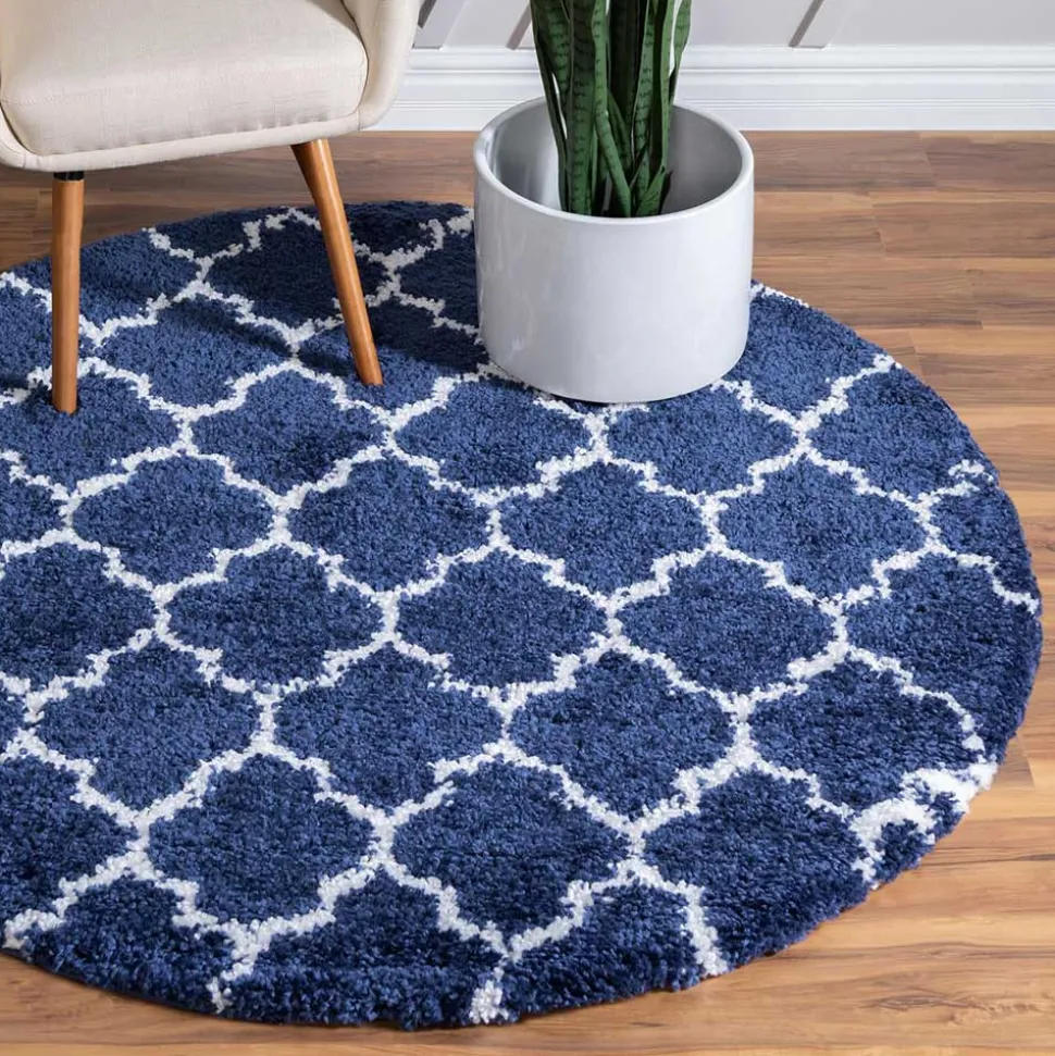 Runder Teppich mit hohem Flor 150 cm - Cranita