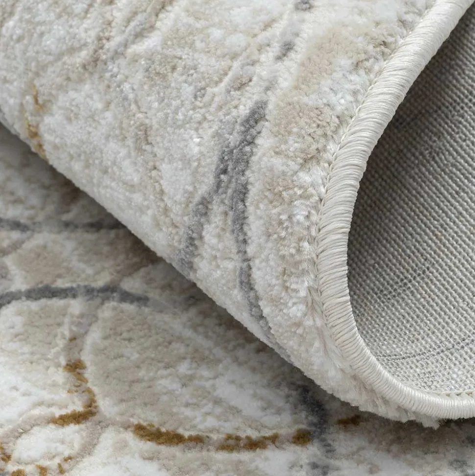 Runder Teppich mit Kurzflor dezent gemustert - Leak