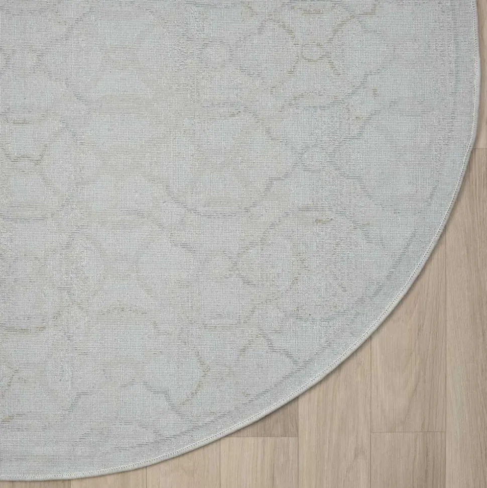 Runder Teppich mit Kurzflor dezent gemustert - Leak