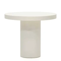 Runder Tisch aus Faserzement in Weiß - Stonya