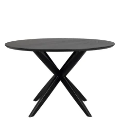 Runder Tisch in Schwarz mit Schweizer Kante - Puerto
