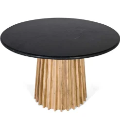 Runder Tisch mit schwarzer Marmorplatte - Pietras