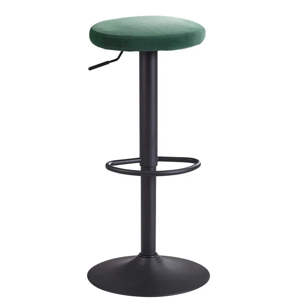 Runder Tresenhocker in Grün Samtsitz - Coulien