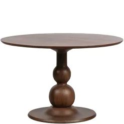 Runder Vintage Holztisch mit Säulenfuß - Estetica