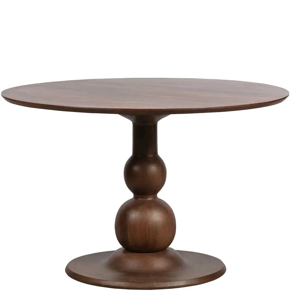 Runder Vintage Holztisch mit Säulenfuß - Estetica