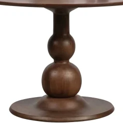 Runder Vintage Holztisch mit Säulenfuß - Estetica