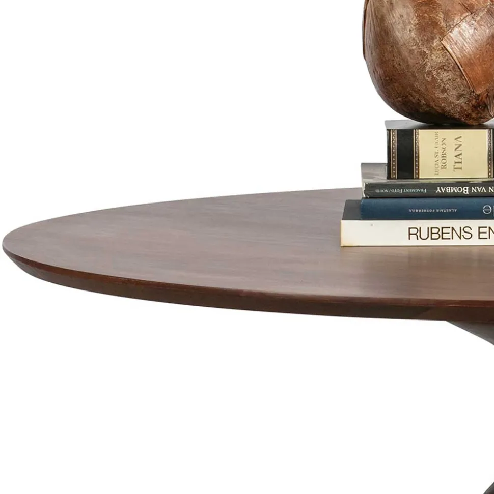 Runder Vintage Holztisch mit Säulenfuß - Estetica