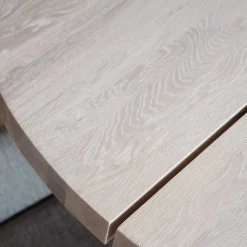 Runder White Wash Esstisch & Stühle - Pulva (siebenteilig)