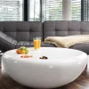 Runder Wohnzimmer Designtisch in Weiß glänzend - Profi