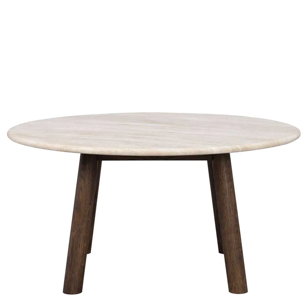 Runder Wohnzimmertisch aus Travertin Stein Beige - Cheyenne