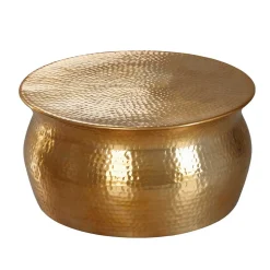Runder Wohnzimmertisch in Goldfarben - Jusip
