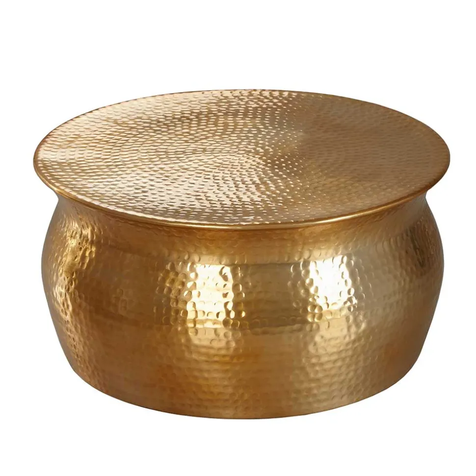 Runder Wohnzimmertisch in Goldfarben - Jusip