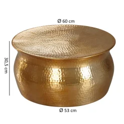 Runder Wohnzimmertisch in Goldfarben - Jusip