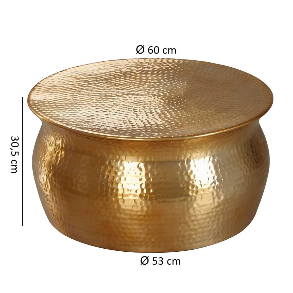 Runder Wohnzimmertisch in Goldfarben - Jusip