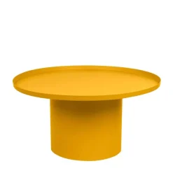 Runder Wohnzimmertisch in Gelb - Tabaco