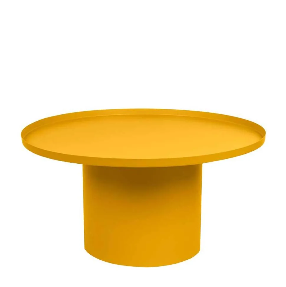 Runder Wohnzimmertisch in Gelb - Tabaco
