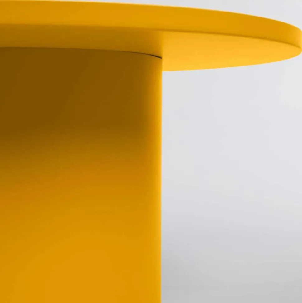 Runder Wohnzimmertisch in Gelb - Tabaco