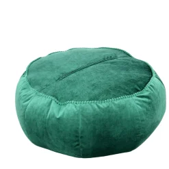Rundes Meditationskissen in Grün Samt - Tamyno