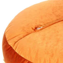 Rundes Samt Bodenkissen in Bronze - Ashela