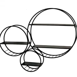 Rundes Wandregal aus schwarzem Metall - Zlotka