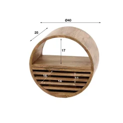 Rundes Wandregal mit Schublade - Detroit