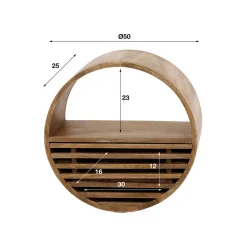 Rundes Wandregal mit Schublade - Detroit