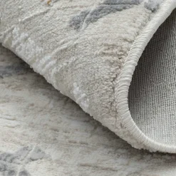 Rundteppich in Hellgrau und Creme - Frantasic