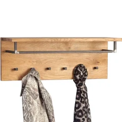 Rustikale Hängegarderobe aus Massivholz Piaza Wildeiche