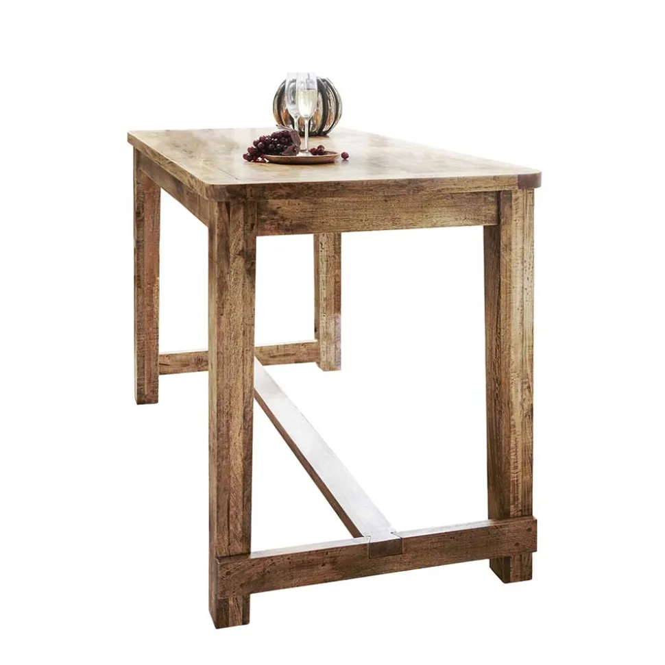 Rustikaler Bartisch aus Mangobaum Massivholz - Facheto