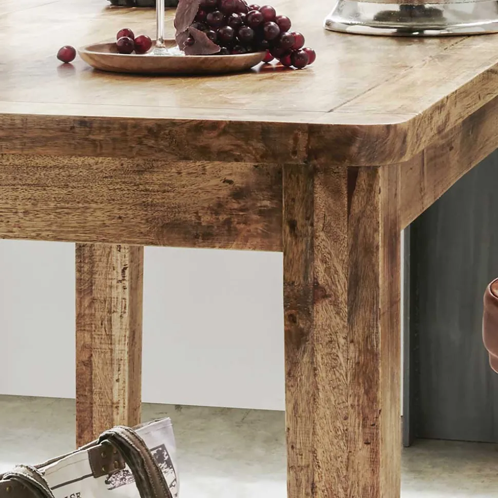 Rustikaler Bartisch aus Mangobaum Massivholz - Facheto
