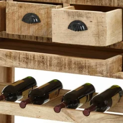 Rustikaler Barwagen auf Metallrollen - Radulyn