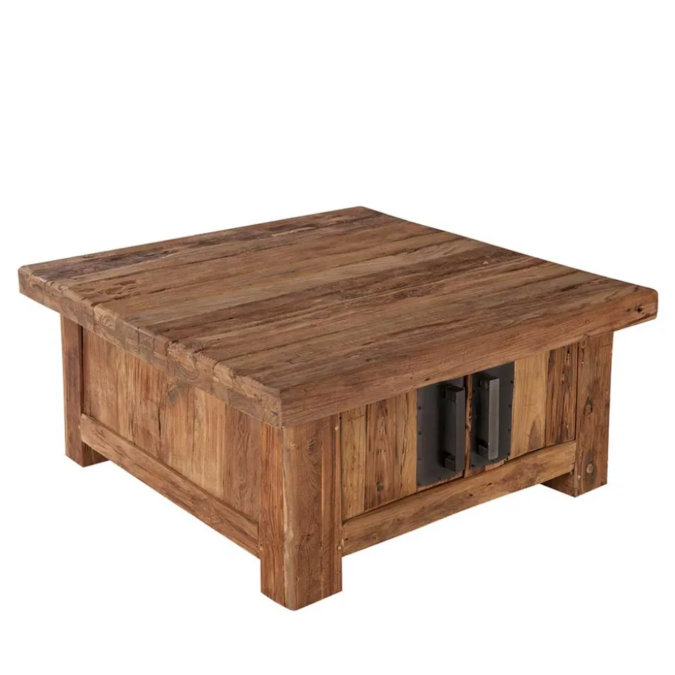 Rustikaler Couchtisch Ragista aus Teak Recyclingholz