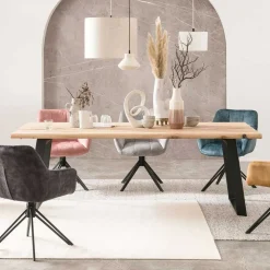 Rustikaler Esstisch mit Naturkanten Eiche - Zavana